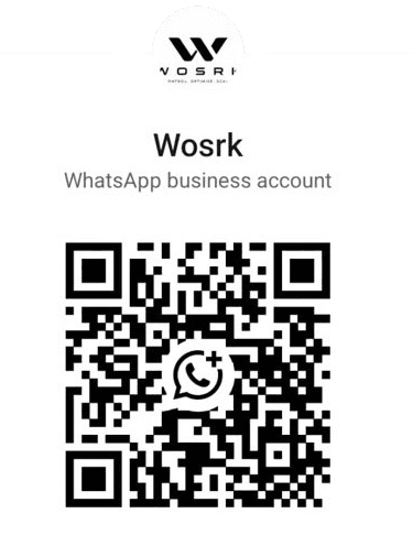 Scan to open the WOSRK WhatsApp business account